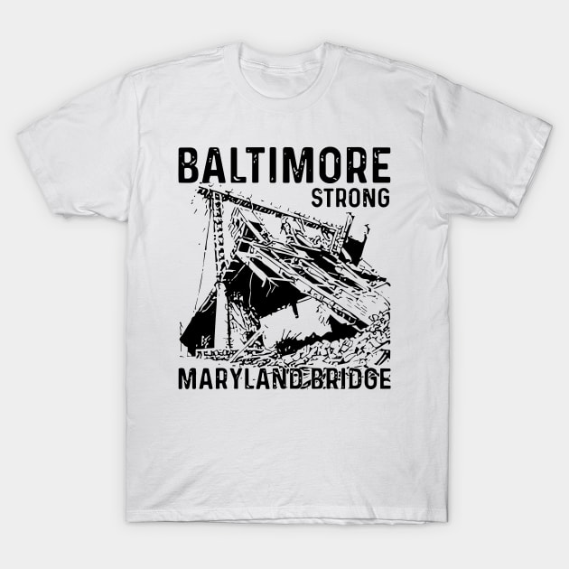 Baltimore-Strong-Maryland-Bridge-vintage T-Shirt by SonyaKorobkova